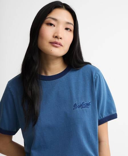 Avon Tipped T-Shirt Washed Indigo
