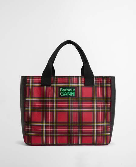 Barbour x GANNI Waxed Tote Bag Classic/Royal Stewart Tartan