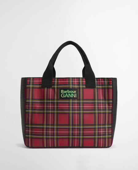 Barbour x GANNI Waxed Tote Bag Classic/Royal Stewart Tartan