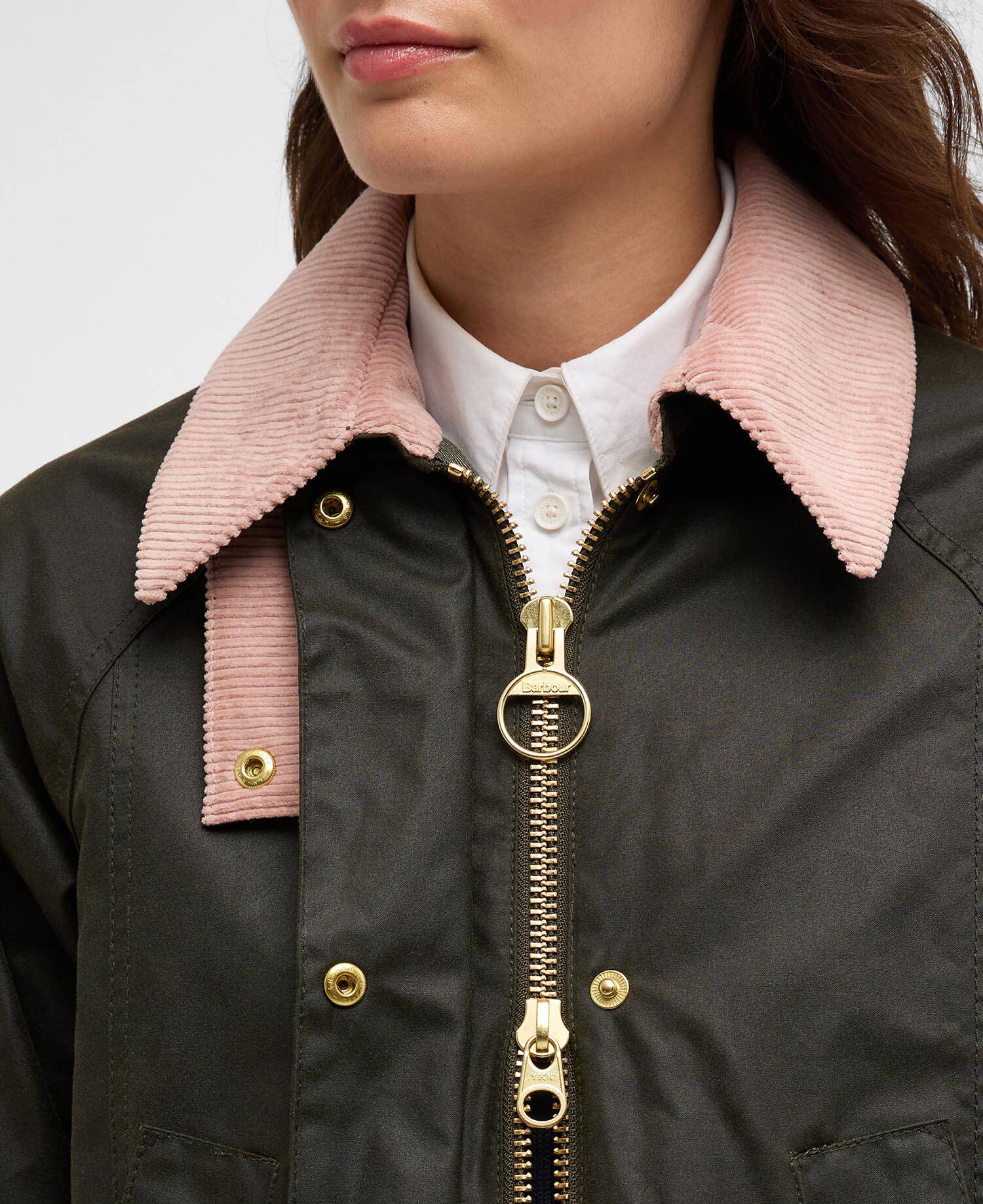 Wachsjacke Modern Beadnell Archive Olive/Ancient/Gardenia image number 4