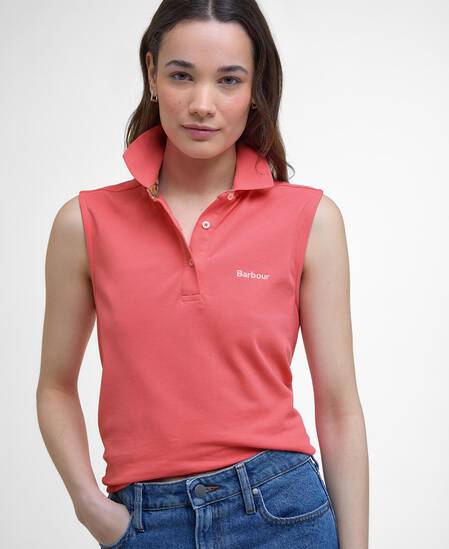 Bowford Sleeveless Polo Shirt Pink Punch