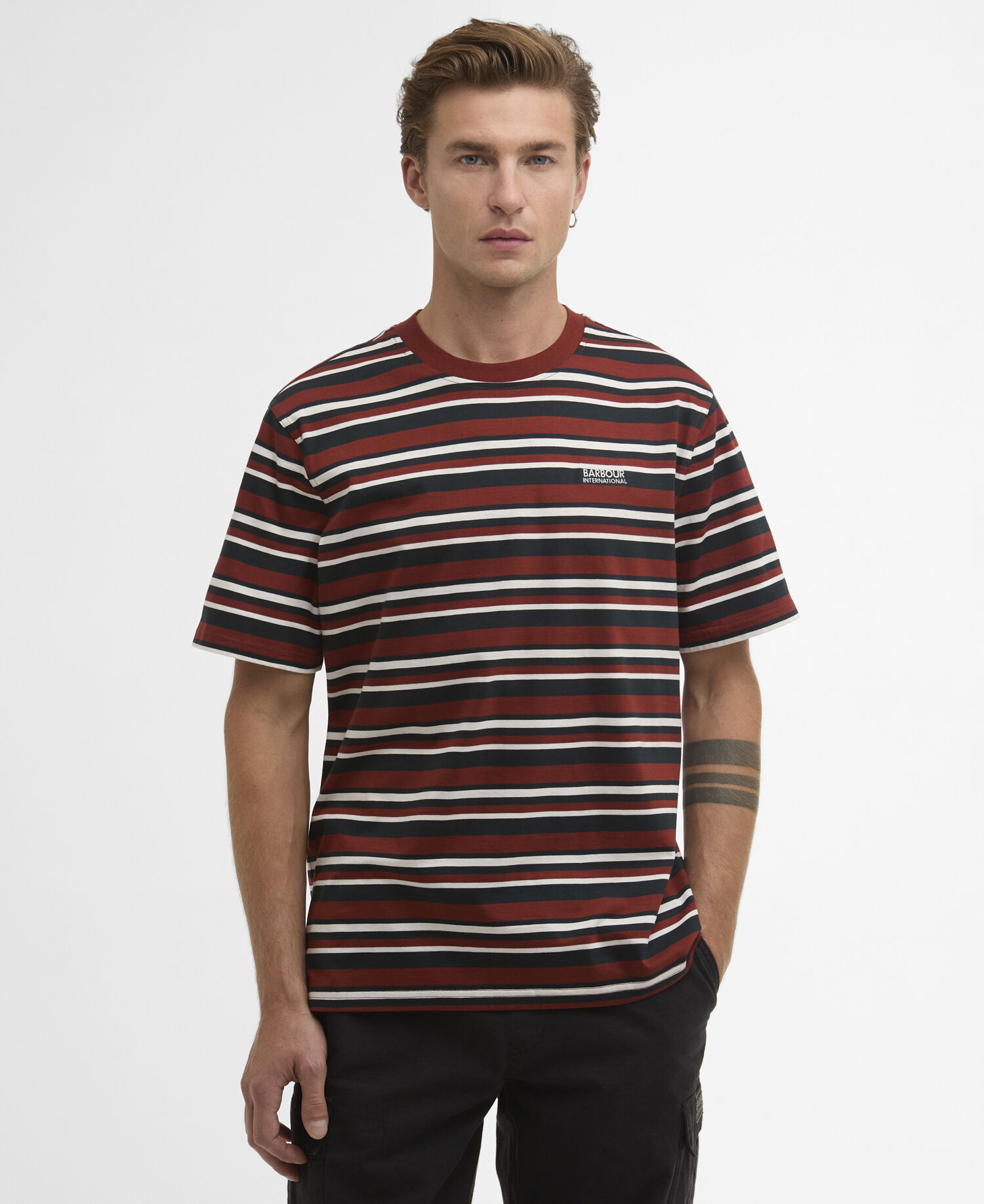 Burnwood Striped T-Shirt Burnt Henna