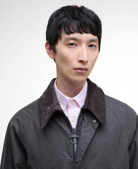 Oversized Bedale Waxed Jacket Classic Grey