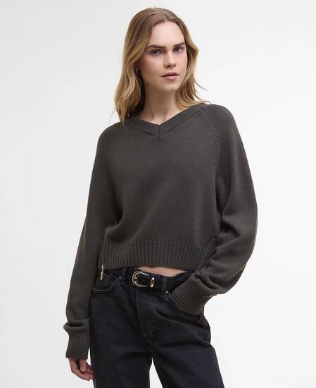 Atlanta V-Neck Jumper Dusky Khaki