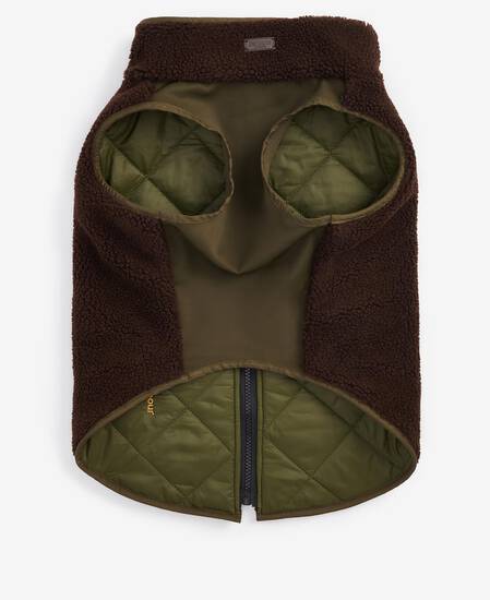 Reversible Quilted Dog Coat Olive-Brown