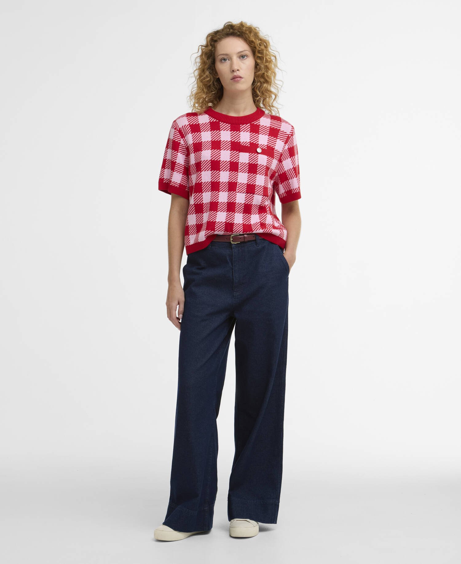 Maglione girocollo a quadretti Esther image number 1