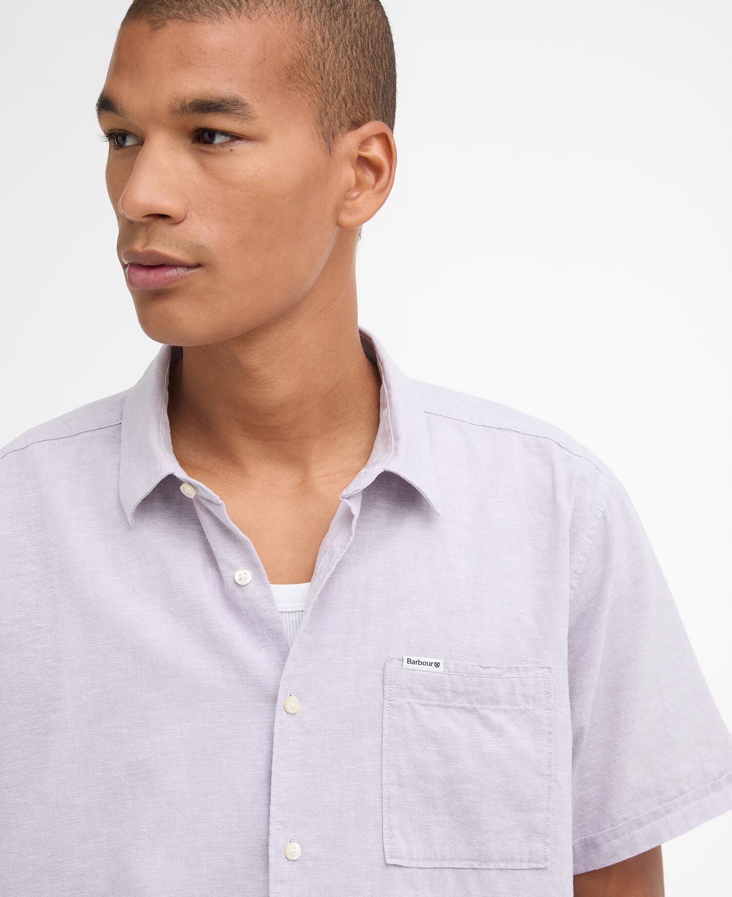 Nelson Regular Short-Sleeved Shirt Heather Mist