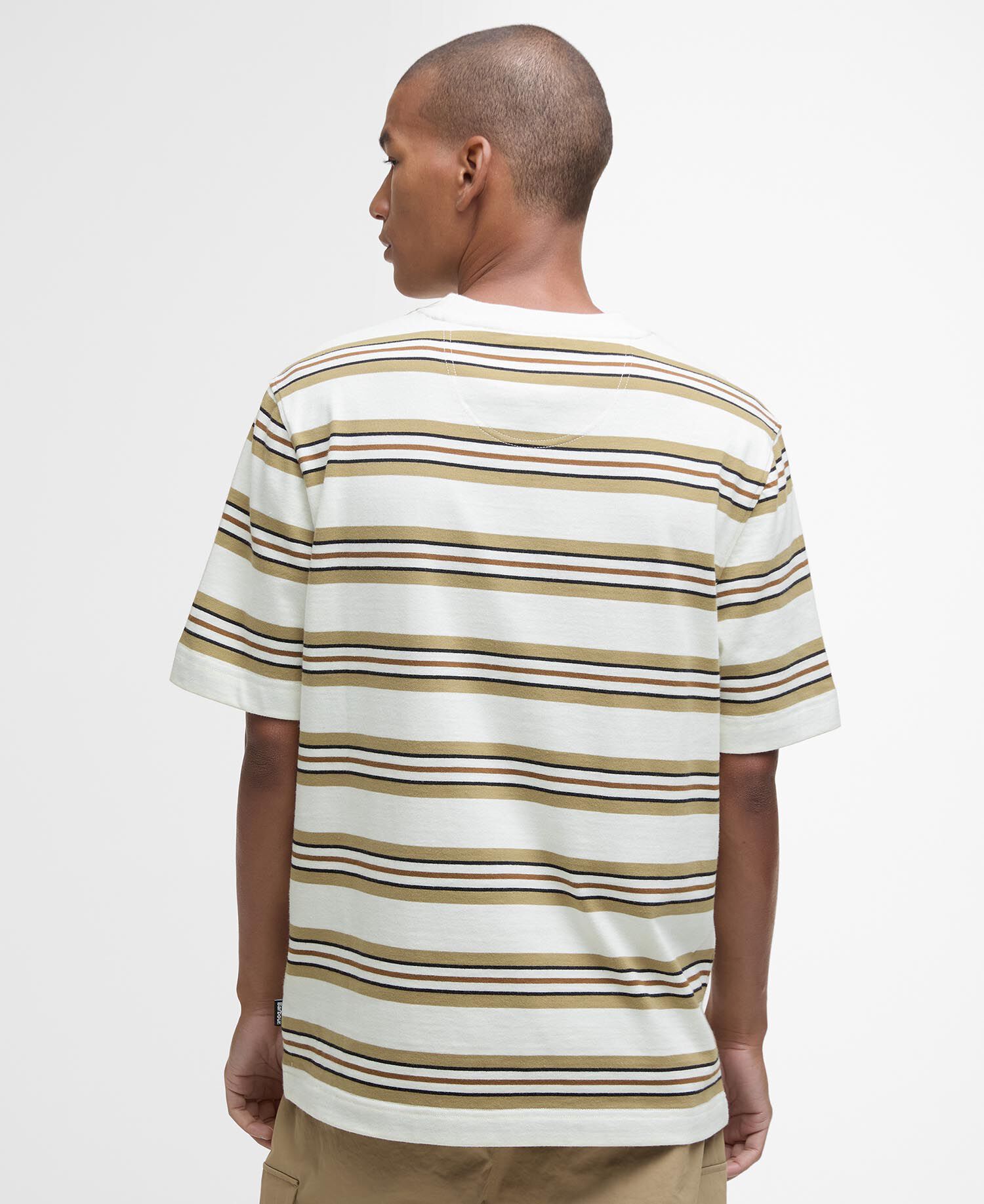 T-shirt a righe Sandwick dalla vestibilit&agrave; comoda Whisper White