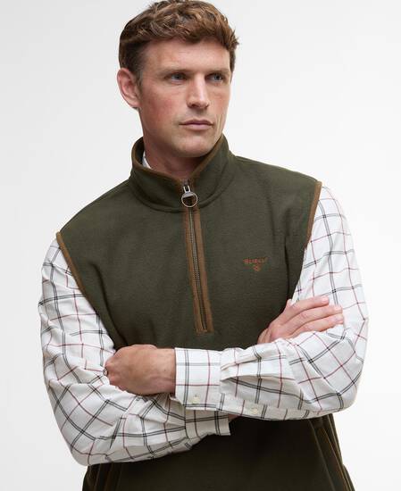 Harwood Half-Zip Fleeced Gilet Olive