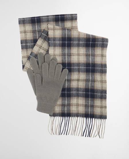 Set regalo sciarpa e guanti Tartan Grey Midnight Set regalo sciarpa e guanti Tartan Grey Midnight