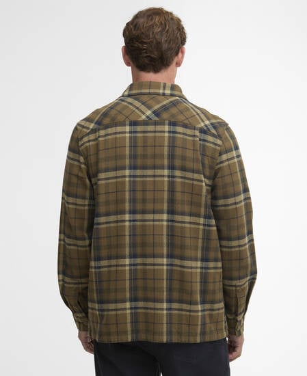 Trent Checked Overshirt Olive