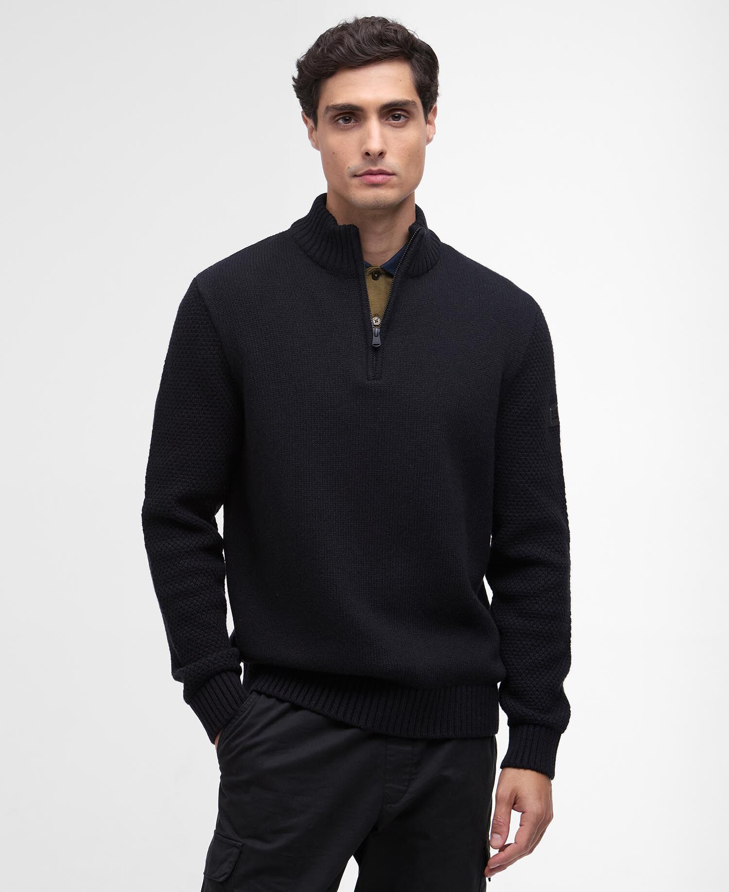 Enfield Funnel Neck Jumper Black