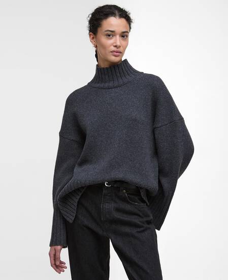Serena High-Neck Jumper Charcoal