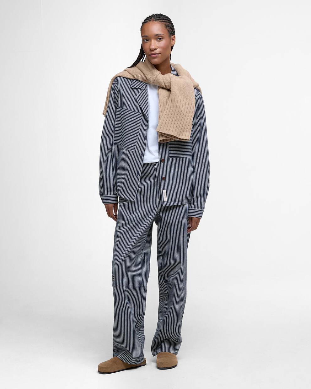 Sonia Striped Straight-Leg Trousers