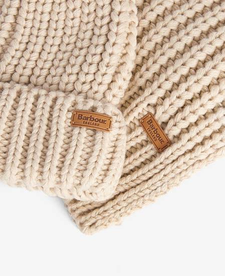 Saltburn Beanie & Scarf Gift Set Pearl