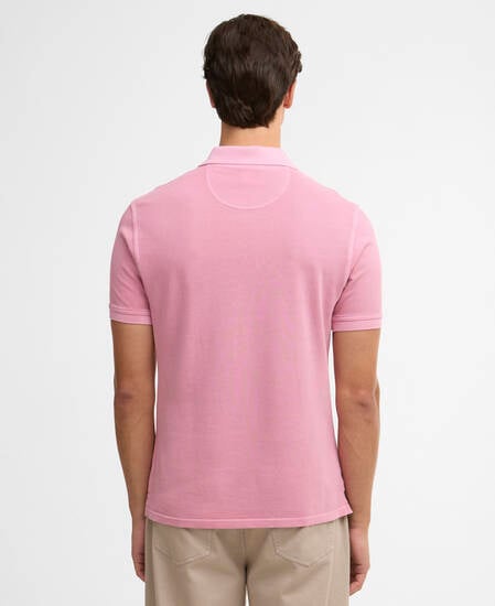 Poloshirt Washed Tartan Tailored Pique Washed Pink