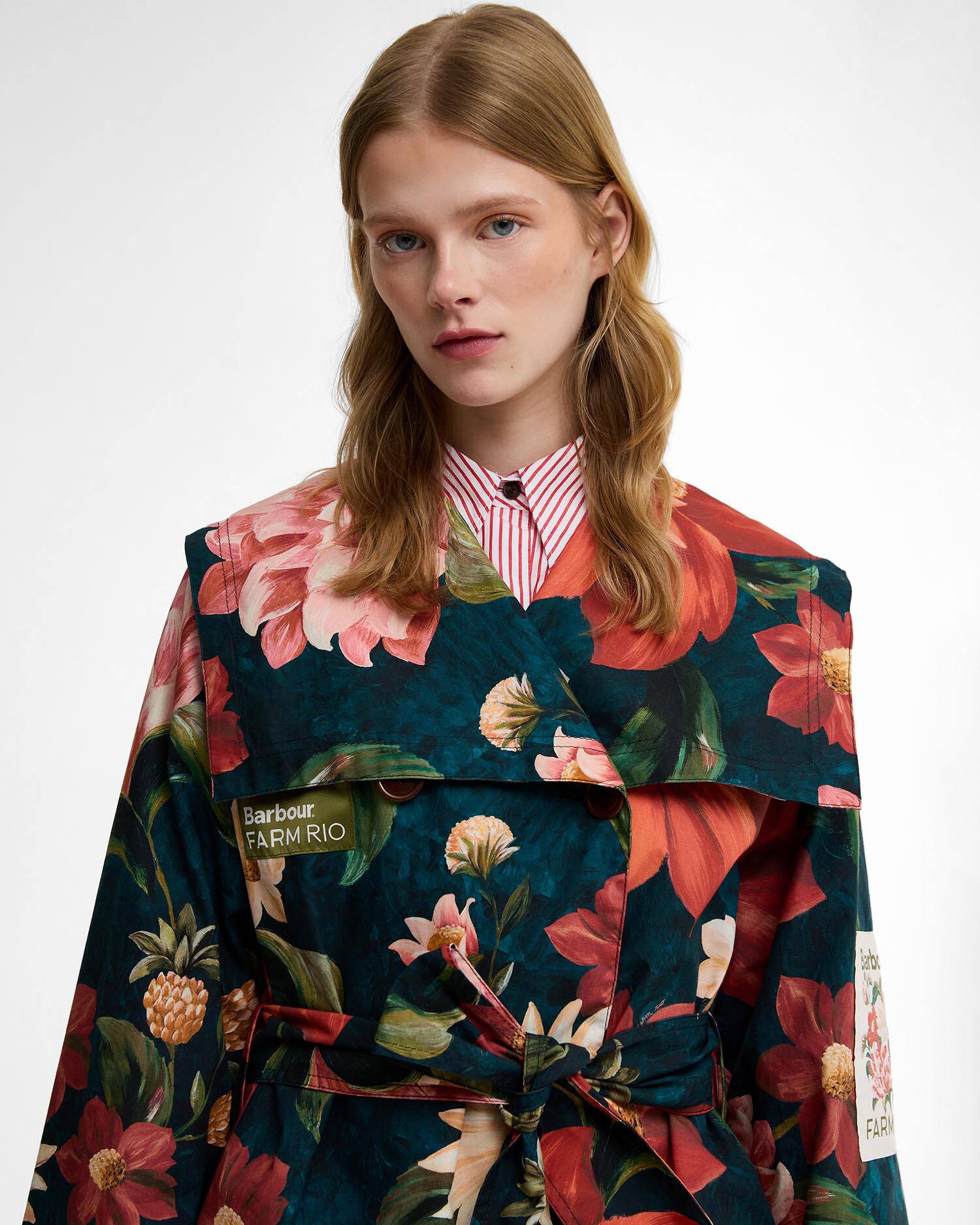 Barbour FARM Rio Gardenia Casual Jacket Navy Wild Flower/Navy Flower image number 3