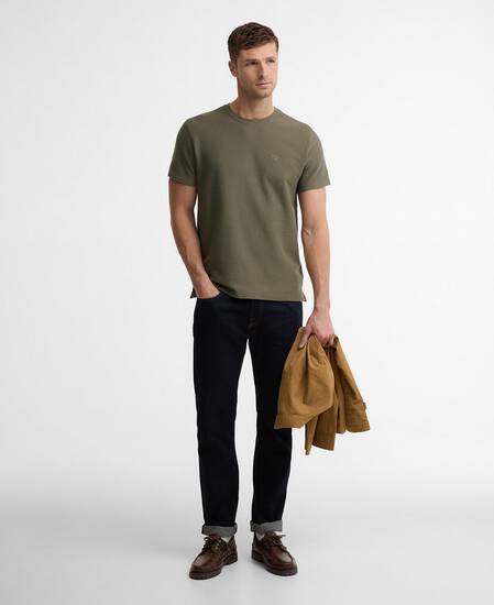 Lingdale Textured Tailored T-Shirt Dusty Olive