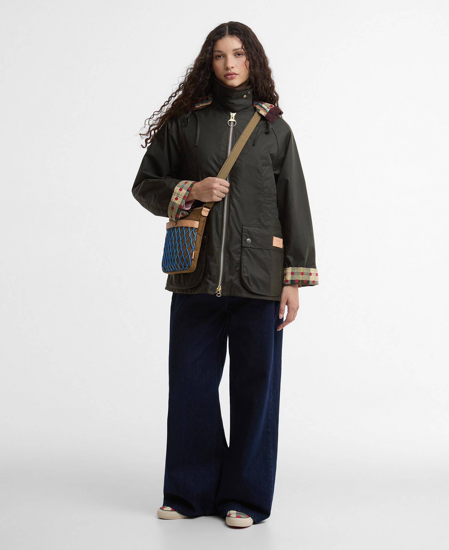 Paul Smith Loves Barbour Women's Bedale Waxed Jacket Archive Olive/ Ancient/Winterberry image number 1