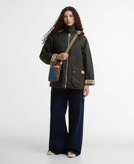 Paul Smith Loves Barbour Women's Bedale Waxed Jacket Archive Olive/ Ancient/Winterberry