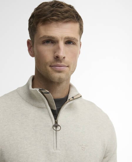 Cotton Quarter-Zip Jumper Neutral