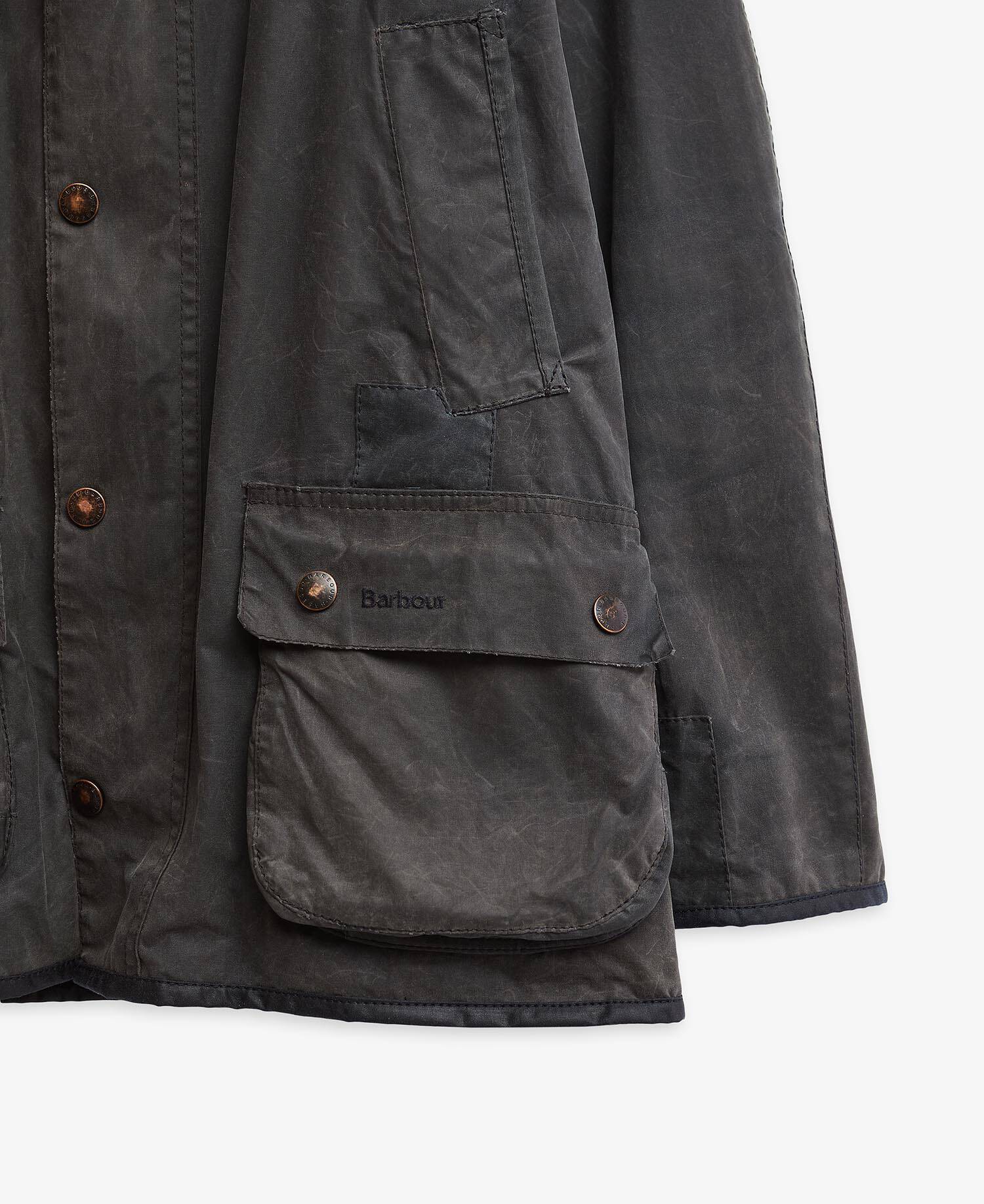 Barbour Re-Loved Ashby Waxed JacketM - Size M Navy image number 4