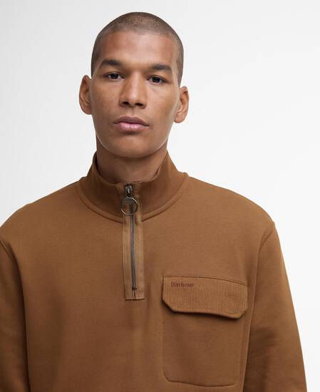 Lowgill Relaxed Half Zip Sweatshirt Umber