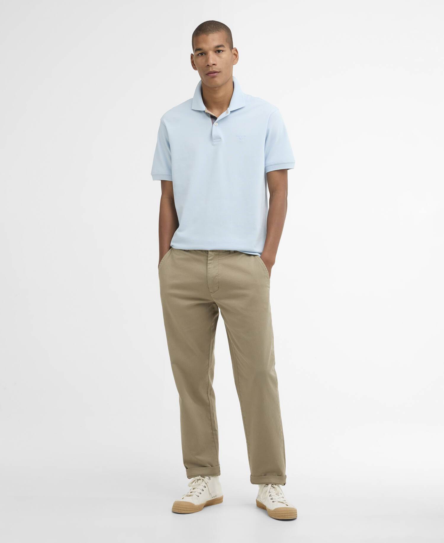 Pima Cotton Tailored Polo Sky image number 1