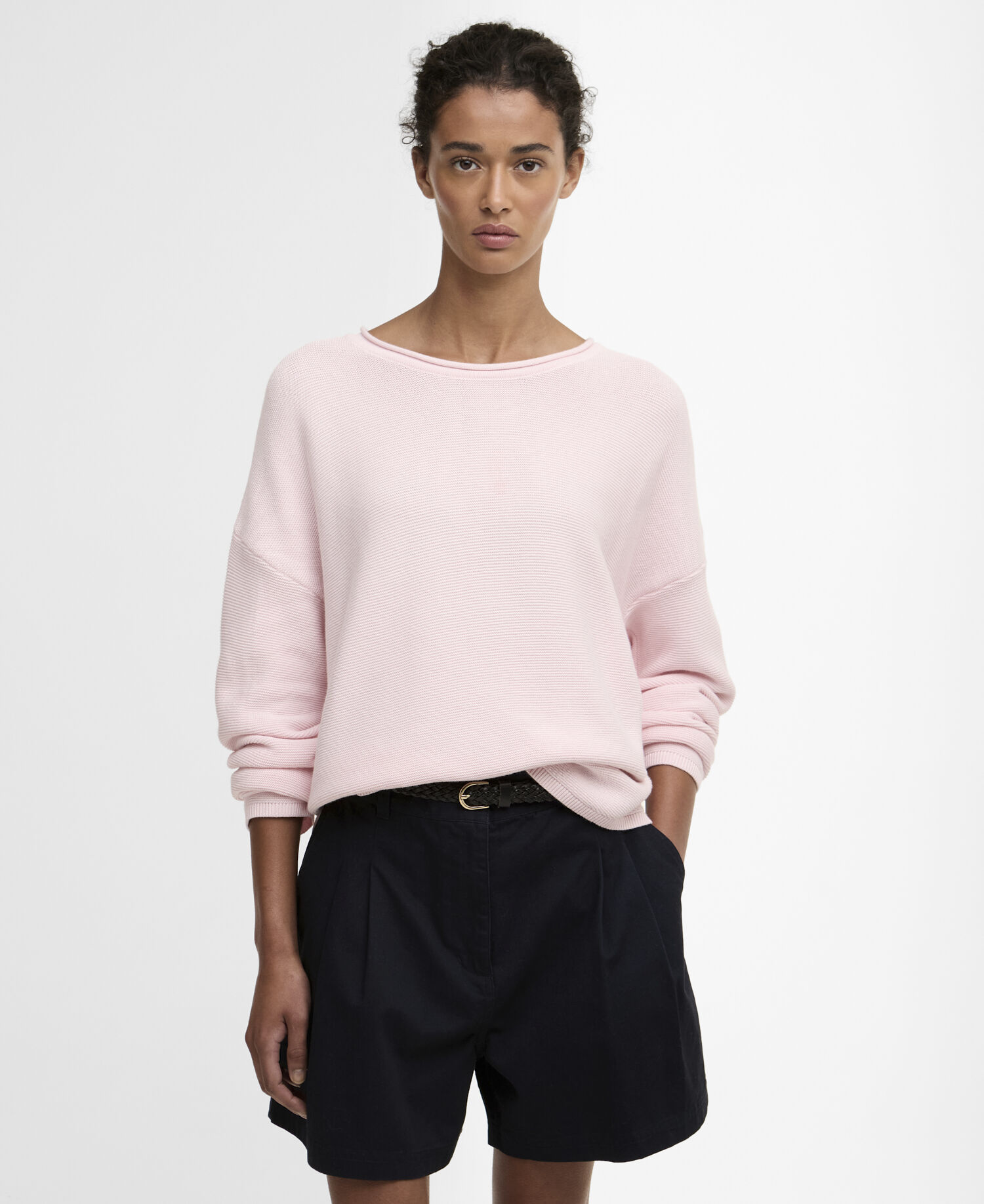 Marine Crew Neck Jumper Pink