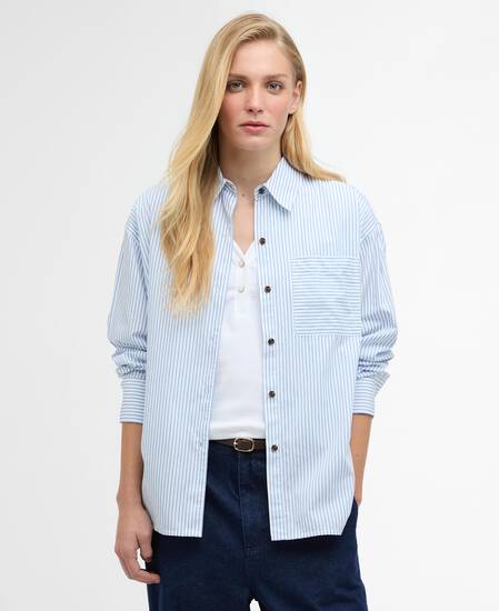Polly Striped Relaxed Shirt Chambray Stripe