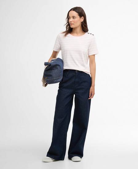 T-shirt Ferryside con motivo a righe Pink
