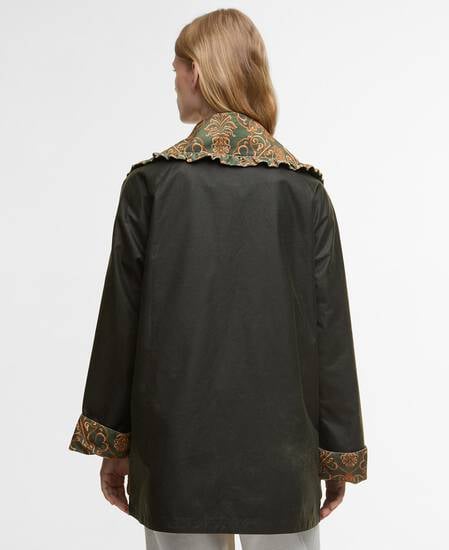 Barbour FARM Rio Maria-Clara Waxed Jacket Fern/Green Heart Print