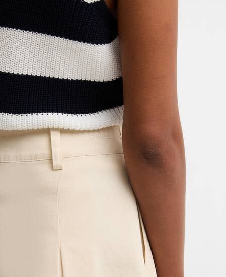 Aylesby Pleated Mini Skirt Original Ecru