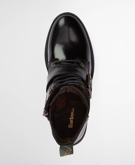 Ouseburne Biker Boots Black Glace