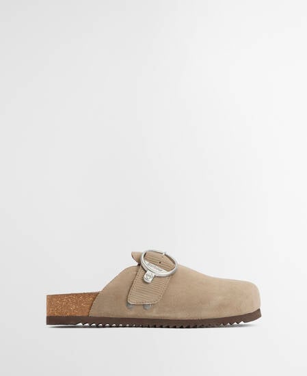 Kyra Closed Toe Sandal Taupe Suede