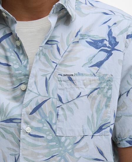 Valleyfield Palm-Print Short-Sleeved Shirt Bleached Blue Valleyfield Palm-Print Short-Sleeved Shirt Bleached Blue
