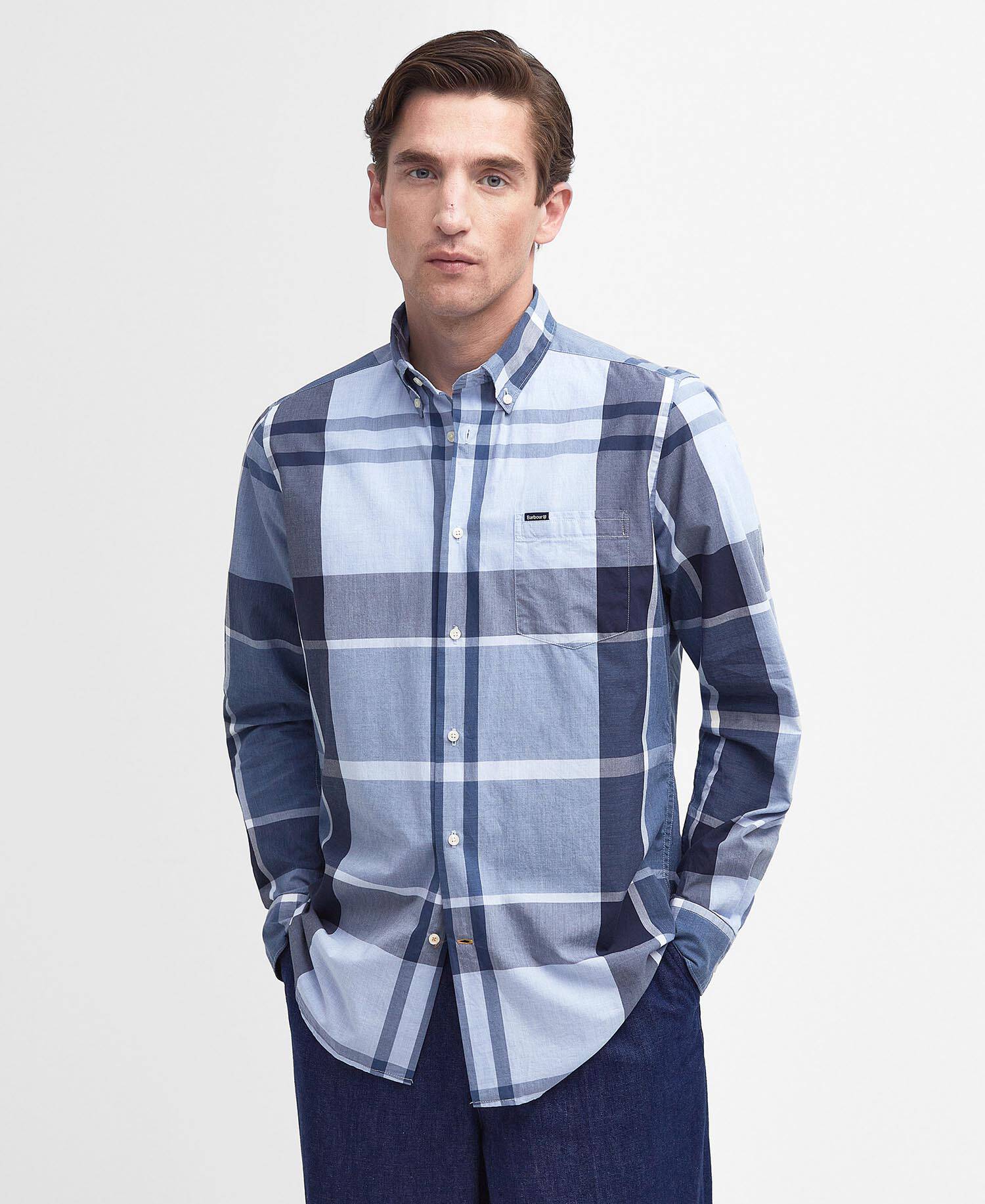 Harris Tailored Long-Sleeved Shirt Berwick Blue Tartan image number 0