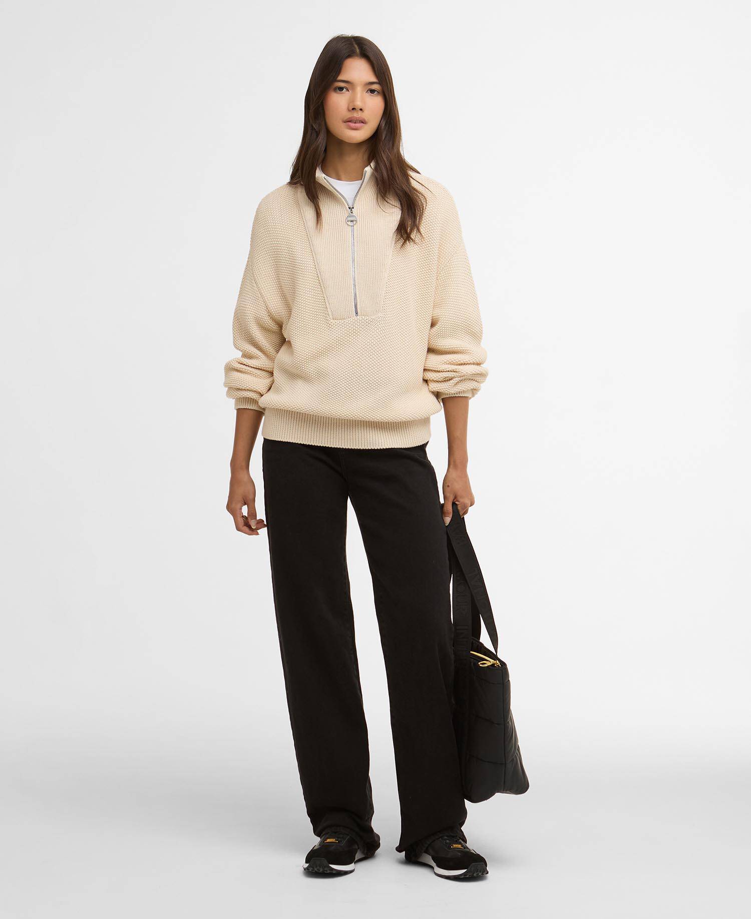 Rae Quarter-Zip Jumper Bone White image number 1