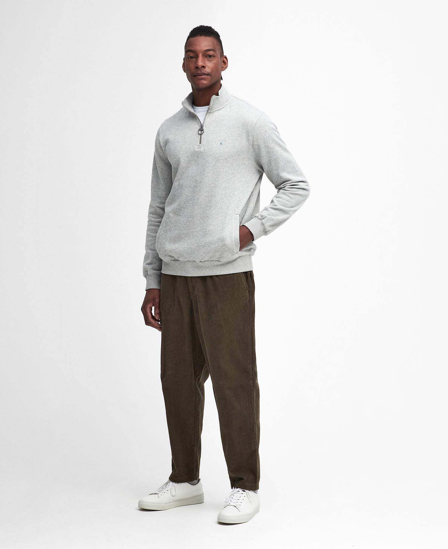 Beckhill Quarter-Zip Sweatshirt Grey Marl image number 1