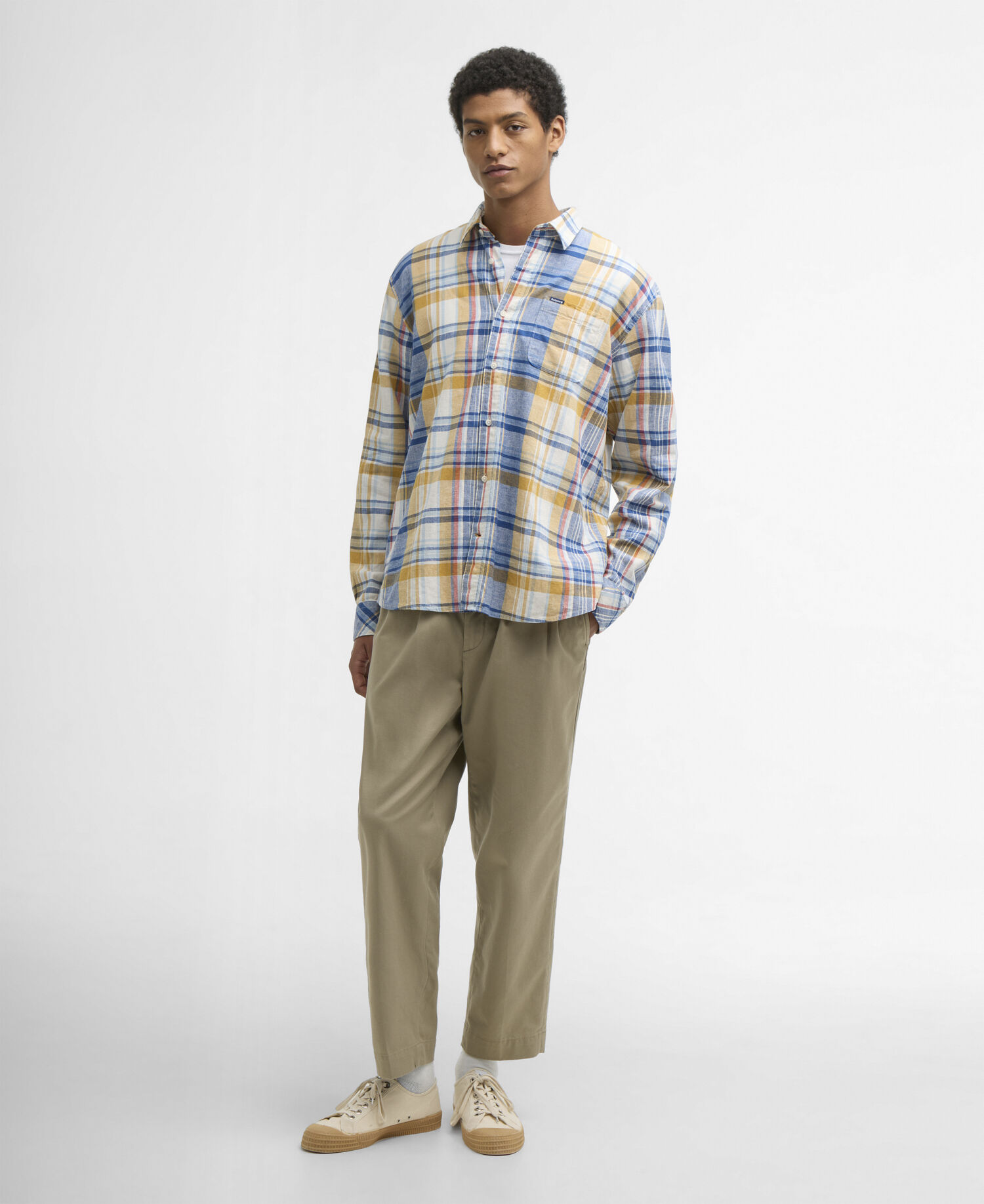 Holwick Checked Long-Sleeved Relaxed Shirt Blue