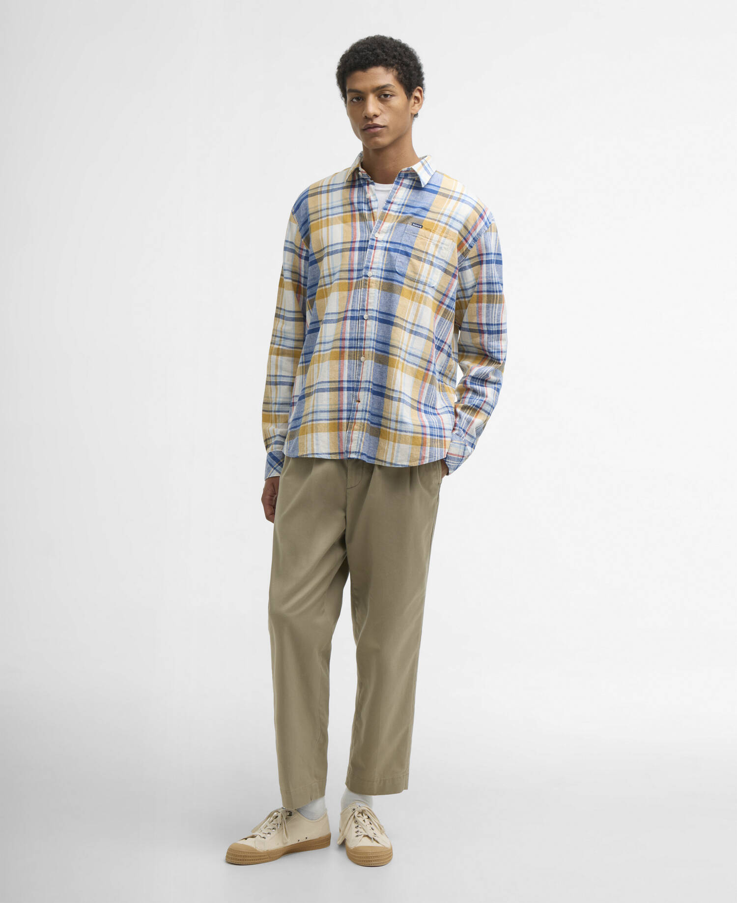 Holwick Checked Long-Sleeved Relaxed Shirt Blue image number 1