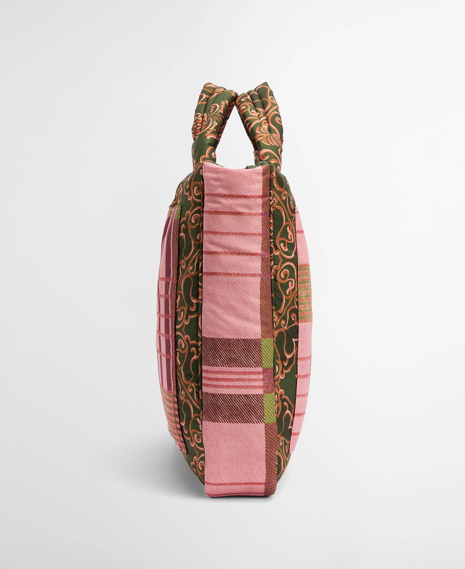 Barbour FARM Rio Maria Clara Tote Bag Pink Tartan image number 2