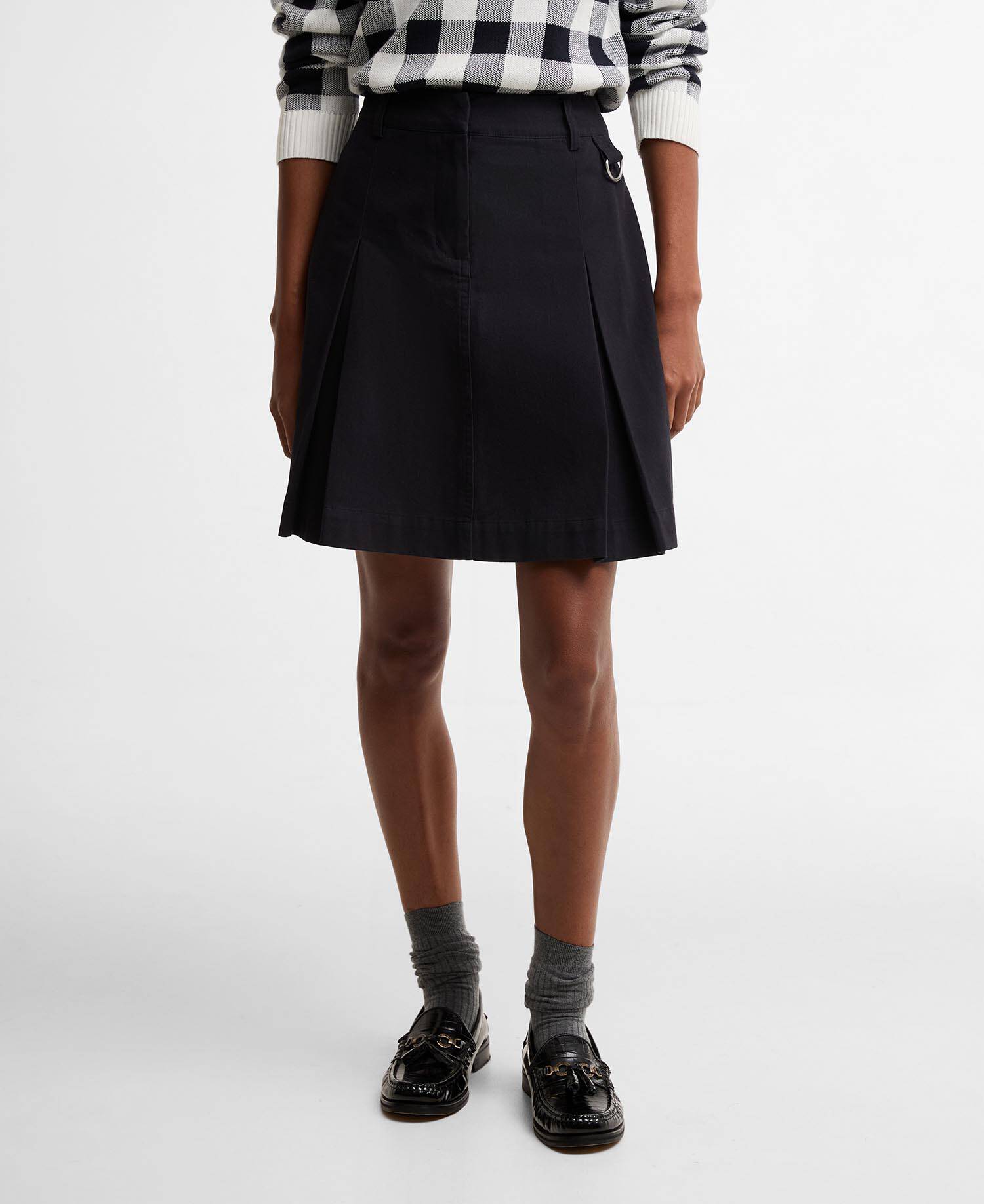 Aylesby Pleated Mini Skirt Dark Navy image number 1