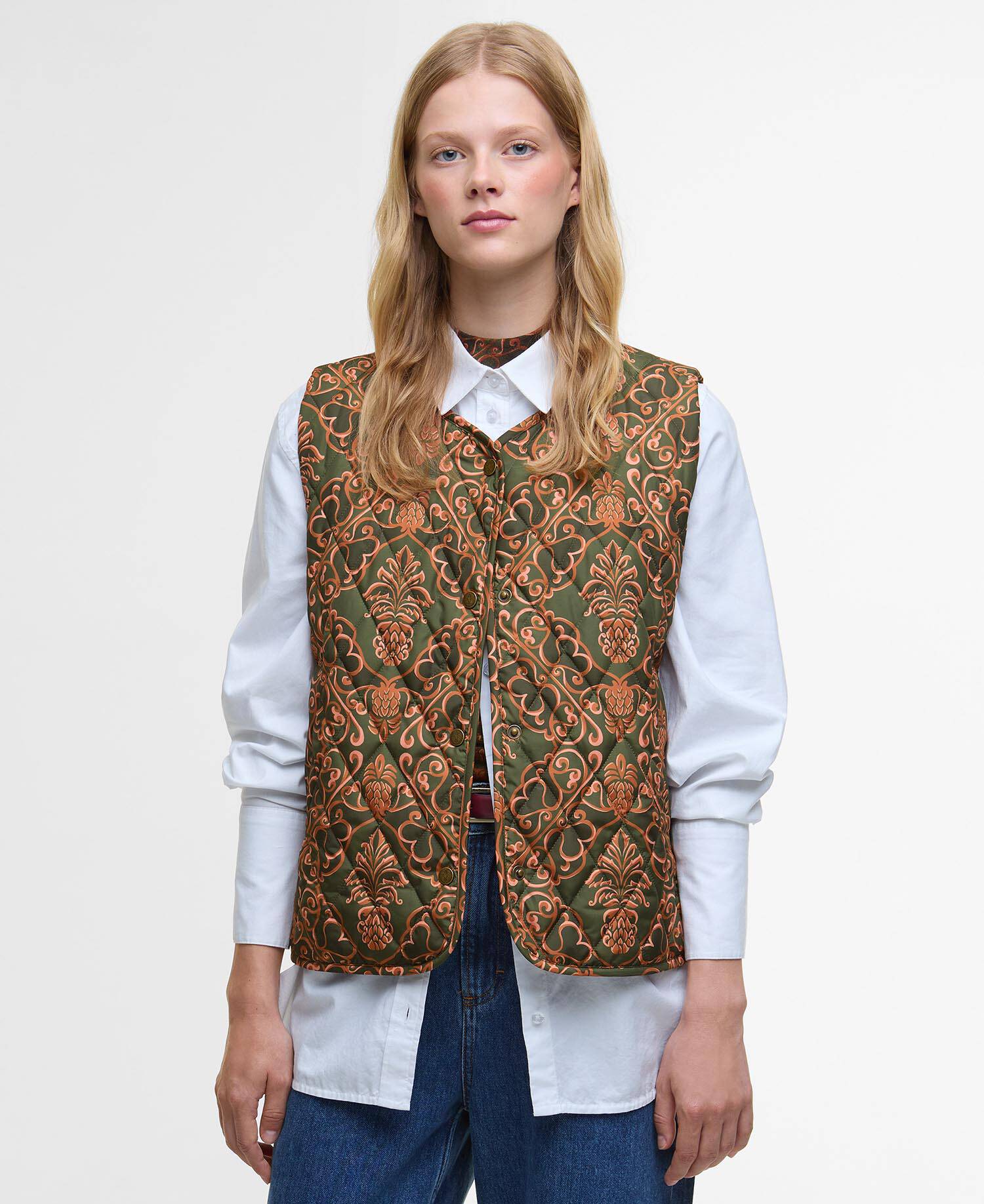 Barbour FARM Rio Fernanda Liner Pineapple/Green Heart Print image number 0