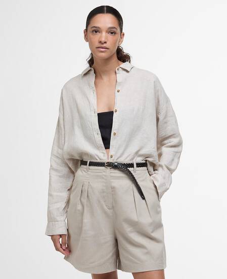 Hampton Relaxed Linen Shirt Light Sand