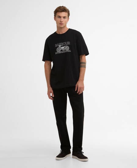 T-Shirt Cowl Motorbike Graphic Black