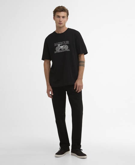 T-Shirt Cowl Motorbike Graphic Black