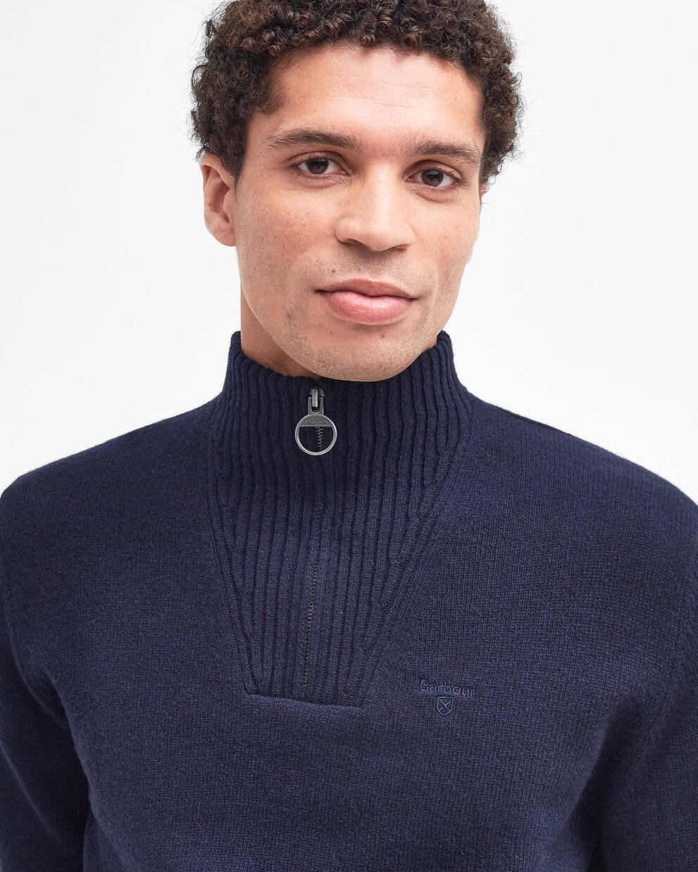 Maglione con mezza zip in lana d'agnello Essential