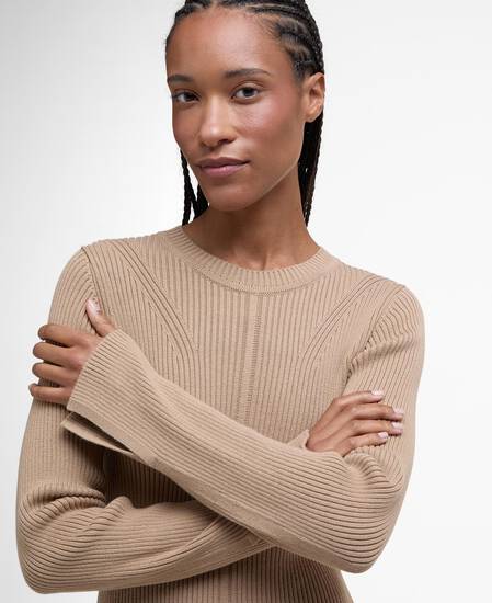 Abito midi in maglia Anastasia Pale Camel