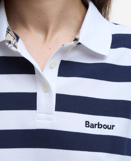 Ashbourne Striped Polo Shirt Navy Stripe
